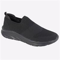 Dek Harlan Mens MEMORY FOAM Comfort Casual Fly Knit Elaticated Trainers Black