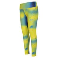 Nike Df Ptrn Lgng Yellow Blue Leggings Girls Size UK 5-6 Years #REF3