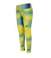 Nike Dri Fit Pattern Leggings Infants Yellow/Blue UK Size 5-6 Years #REF10