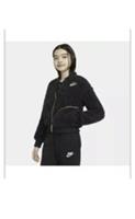 NIKE SPORTSWEAR PLUSH SHERPA SHINE-FLEECE BOMBER JACKET CU8567-010 KIDS GIRLS L