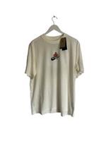 Nike Cream Rose Flower T Shirt NWT Size M 10 12 Graphic Front Back - M Regular