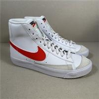 Nike Blazer 77 GS Size UK 4.5 EU 37.5 White Blue Red Leather Trainers DA4086 117