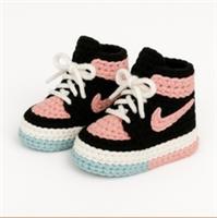 Crochet Amigurumi baby shoes Pink Nike Air Jordan sneakers trainers Pattern Only