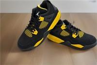 Kids Nike Jordan 4 Retro (PS) - BQ7669 017 - Black White Tour Yellow Uk 2.5