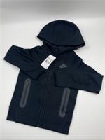 NIKE TECH FLEECE SPORTSWEAR HOODIE FULL ZIP KIDS SIZE XS SMALL BLACK FD3285-010