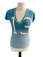 Nike Sportswear Diski Football Small Organic Cotton Tshirt Tee Blue Distressed