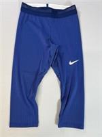 Nike Pro Elite Track & Field 3/4 Tight Shorts Size Small Womens Blue