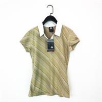Nike ACG Dri-Fit Green Striped Polo Shirt Cotton Blend - size 8/10 NEW - 8 Regular