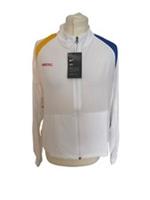 Nike 12 Medium FC White Yellow Blue Stripe Dri-Fit Perforated Loose Fit Jacket