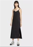 Nike Size 10 Small Sportswear Jersey Long Dress Black 100% Cotton - 10 Regular