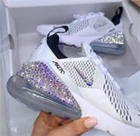 Women's Nike Air Max 270 White & Black Sneakers Bling Model: AH6789-100 ?