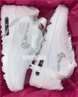 Crystal Nike Air Max 90's in White with Customised Swarovski Silver Crystals ?