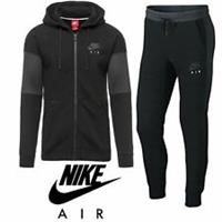 Nike Air Mens Tracksuit Hoodie Joggers Sweatpants Fleece Hoody Bottoms Black - M Regular