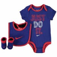 Nike SB Baby Vest and Hat BIb Set 6-12 Months Just Do It 3pc Set Royal Blue
