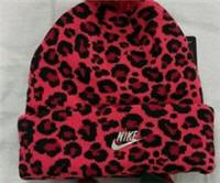 NIKE Girl CHILD Genuine Nike Stylish Snow Hat Beanie Set Age 7-11 -11-14Leopard