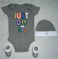 New Nike Futura Vest Hat boots Baby Unisex Romper Sizes 0-6 --6-12 Months BOXED