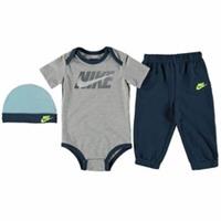Nike SB Baby Vest and Hat Joggers Set 6-9 Months Just Do It 3pc Set Blue/Grey