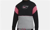 Nike Girls Icon Fleece Large Sweatshirt Black Sportswear Fleece Size 7 --14