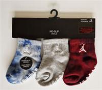 Nike Air Jordan Baby Boys Socks 3 Pairs Ankle No Slip Tie Dye 6 Month to 4 Years