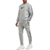 Nike Air Tracksuit Mens Fleece Pullover Sweatshirt Joggers Sweatpants Grey - L Regular