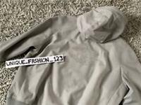 CHRISTIAN DIOR X AIR JORDAN1 GRAY LEATHER HOODED JACKET M 48 BLOUSON LOW HIGH - M Regular