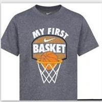 Nike Air Infant Boys Nike T Shirt Swoosh Top Size Age 2-7 Grey My 1st Backet