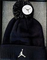 NIKE Jordan stud Black Gold Stud Bobble Stylish Beanie Hat AGE 12-16
