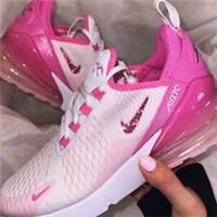 Swarovski Nike Air Max 270s Pink & White Blinged Out With Hot Pink Crystal £