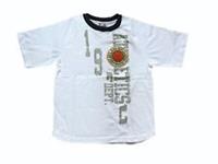 Boys White Nike Classic Attetics Print Contrast Crew Neck Cotton Shortsleeve Top