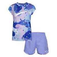 nike infants Tee T-shirt And Shorts Set - 12 -18-24 Months Lilic Purple mix