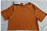 Nike Air NIKE SWOOSH CROP Junior TShirt Girl Crew Neck Lightweight 7-13 ORANGE