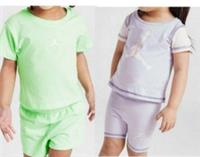 NIKE JORDAN Girl INFAINTS CLASSIC t shirt/Short Set Age-9-12 -MONTH Green-Purple