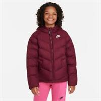 Nike Kids Unisex Synthetic-Fill Large Puffer Jacket Burgandy - Size Large