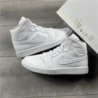 Nike Air Jordan 1 Mid Triple White Unisex - Size UK 8.5 / EU 43 / US 11