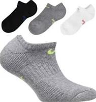 3 Pairs Nike Kids Socks Size 5.5-7.5 38-42 Performance Cushioned No-Show Trainer