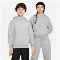 Nike Junior Older kids Grey Heather Club Fleece Pullover Hoodie Sportswear New