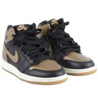 NIKE BLACK AND GOLD LEATHER HIGH TOPS EU 36 UK 3.5 US 4