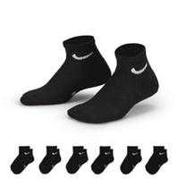 NEW Nike Children's Black Ankle Cotton Socks Kids JUNIOR 5-7 Years - 6 Pairs