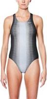 Nike Swimsuit Girls Age 10 - 12 Black Grey One Piece Chlorine Resistant Ombre - 10-11 Years Regular