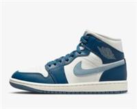Nike Air Jordan 1 Mid Woman's Shoes French Blue/White Sneakers BQ6472 414 NEW