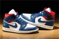 Nike Air Jordan 1 Mid Womens White French Blue Red Trainers - Size 8 UK - BNIB