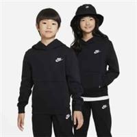 Nike Junior Older kids Black Club Fleece Pullover Hoodie Sportswear New