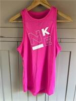 Nike Legend High Neck Dri Fit ladies sports/fitness tank in pink/white - Small