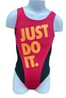 NIKE SWIM Girls JUST DO IT Swimwear Beachwear Pink Grey Medium Age 10-12 Years