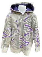 New NIKE Vintage Unisex Hoodie Jacket Grey and Purple 140-152 cm Age 10-12 Years