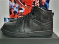 Nike Air Jordan 1 Mid TRIPLE BLACK Mens UK 11 EUR 46 (554724 091)