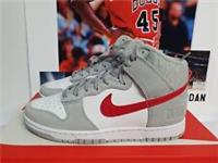 Nike DUNK HIGH RETRO SE Light Smoke Grey Gym Red Mens UK 7 EUR 41 (DJ6152 001)