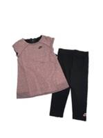 NIKE 2 Piece Top Legging Set, Girl, Purple/Black Size 18-24 Months