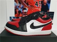 Nike Air Jordan 1 Low BRED TOE Mens UK 9 EUR 44 (553558 612)