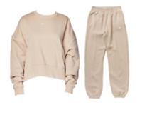 NIKE 2 Piece Sportswear tracksuit Size XL cotton fleece crop sweat top joggers